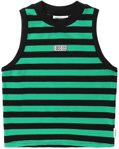 Chocoolate Striped Logo-print Vest - Green
