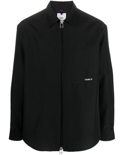 OAMC Chemise Ian à fermeture zippée - Noir