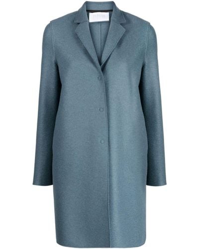 Harris Wharf London Cocoon Single-breasted Wool Coat - Blue