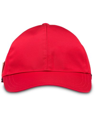 Prada Logo Plaque Baseball Cap - Red