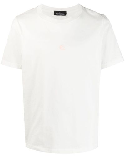 Stone Island Shadow Project Camiseta con logo estampado - Blanco