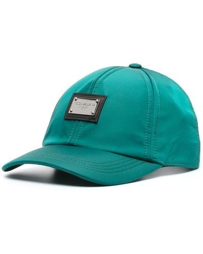 Dolce & Gabbana Cappello da baseball con placca logo - Verde