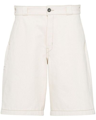 Prada Bull Denim Bermuda Shorts - White
