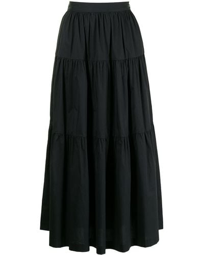 STAUD Sea Tiered Full Skirt - Black