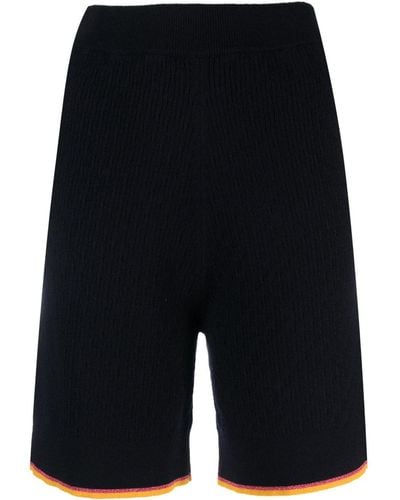 Barrie Elasticated-waist Cashmere Shorts - Blue