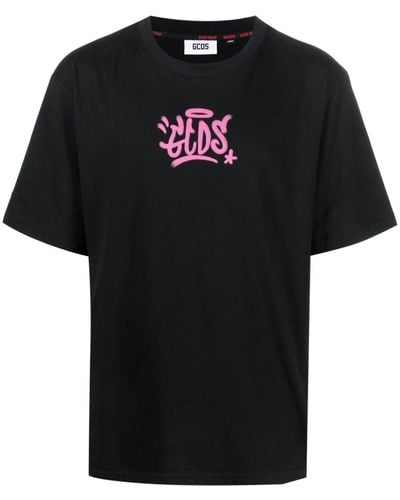 Gcds T-shirt en coton à imprimé graffiti - Noir