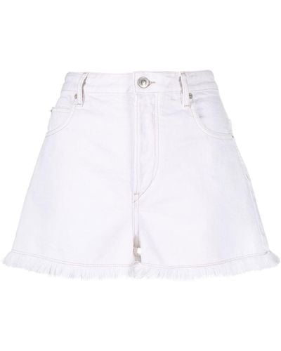 Isabel Marant High-waisted Denim Shorts - White