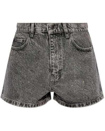 ROTATE BIRGER CHRISTENSEN Jeans-Shorts mit Acid-Wash-Effekt - Grau
