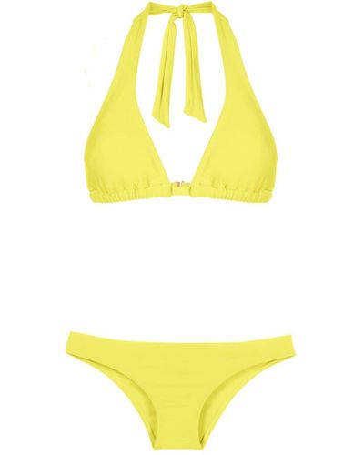 Amir Slama Halterneck Triangle Bikini - Yellow