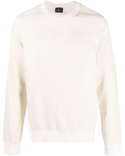 PS by Paul Smith Fine-ribbed Crew-neck Sweater - White