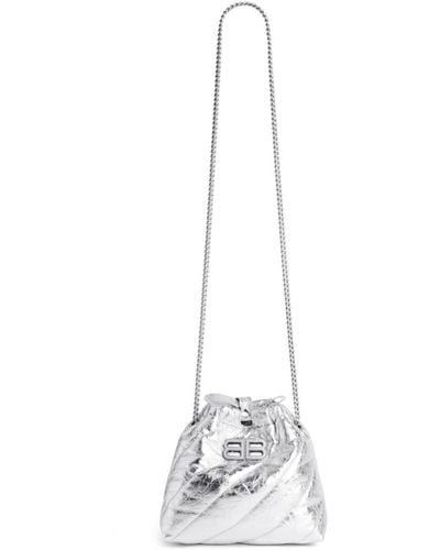 Balenciaga Crush XS metallische Tasche - Weiß
