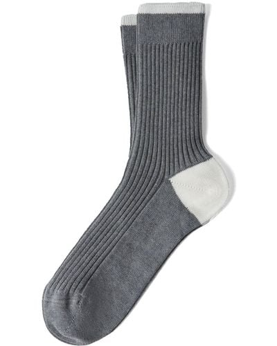 Brunello Cucinelli Socken aus geripptem Strick - Grau