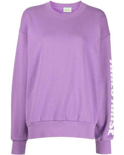 Aries Logo-print Cotton Sweatshirt - Purple