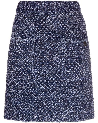 Ferragamo Minifalda de cintura alta - Azul