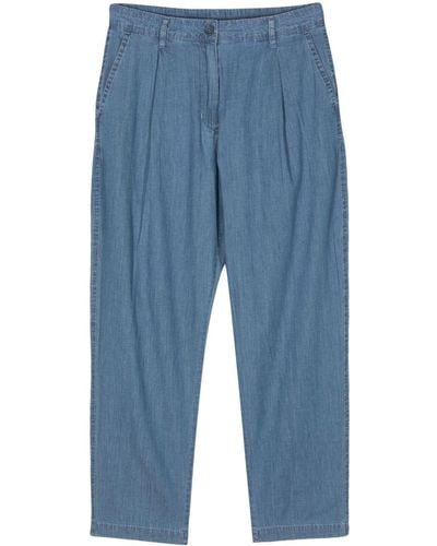 Aspesi Chambray Tapered Trousers - Blue