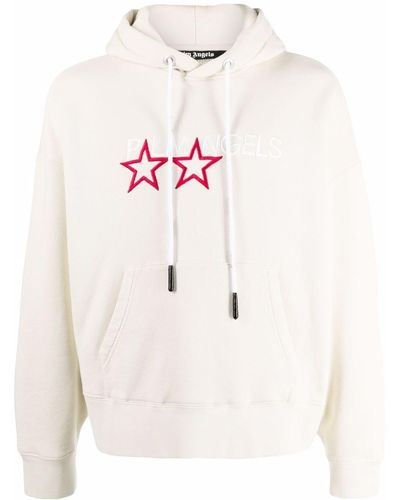 Palm Angels Logo-embroidered Cotton Hoodie - Multicolour