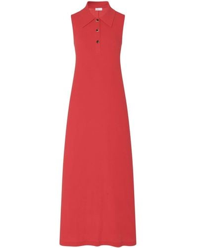 Rosetta Getty Organic Cotton Polo Midi Dress - Red