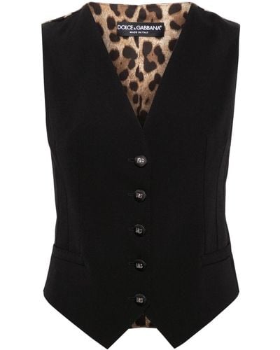 Dolce & Gabbana Gilet Met Luipaardprint - Zwart