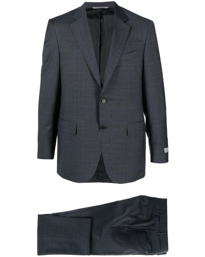 Canali Check-pattern Single-breasted Suit - Gray