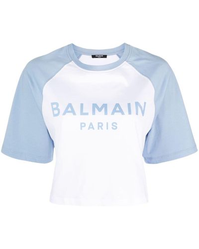 Balmain T-shirt con stampa - Blu