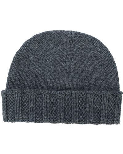 Drumohr Gorro con dobladillo de canalé - Gris