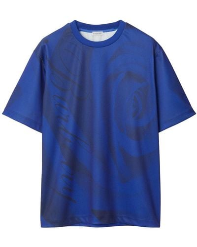 Burberry T-shirt Met Ronde Hals - Blauw