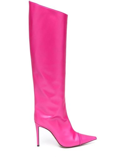 Alexandre Vauthier Pointed-toe Knee-length 115mm Boots - Pink