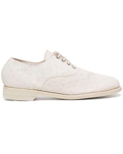 Guidi Zapatos derby a paneles - Blanco