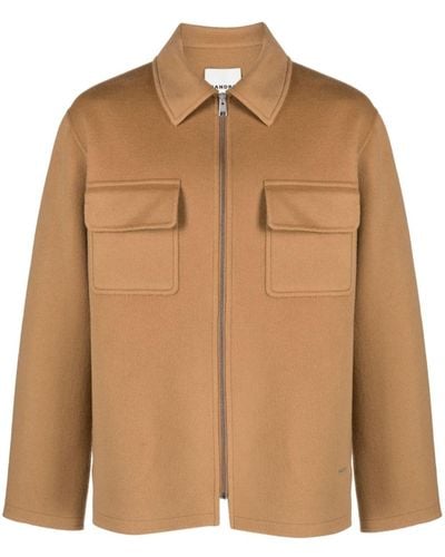 Sandro Wool-blend Shirt Jacket - Brown