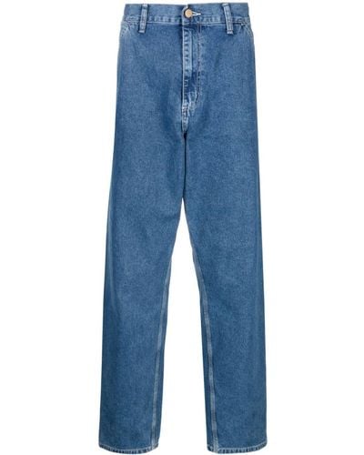 Carhartt Halbhohe Simple Straight-Leg-Jeans - Blau