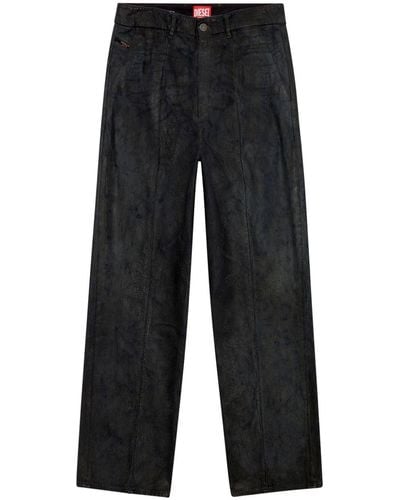 DIESEL D-chino-work Gecoate Straight Jeans - Blauw