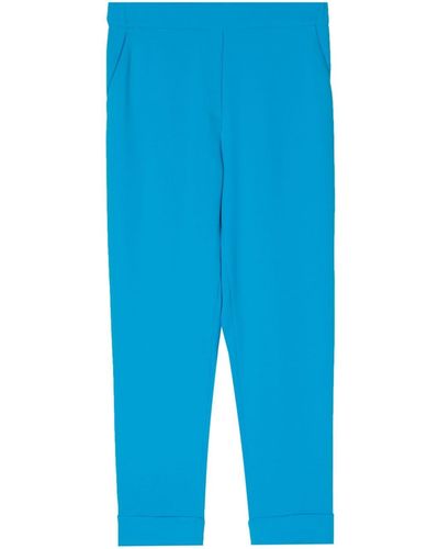 P.A.R.O.S.H. Elasticated-waist Tapered Trousers - Blue