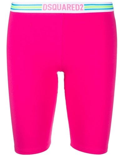DSquared² Logo-waistband Cropped leggings - Pink