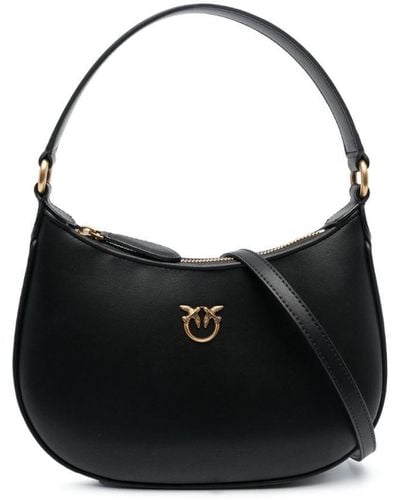 Pinko Bolso shopper con placa del logo - Negro