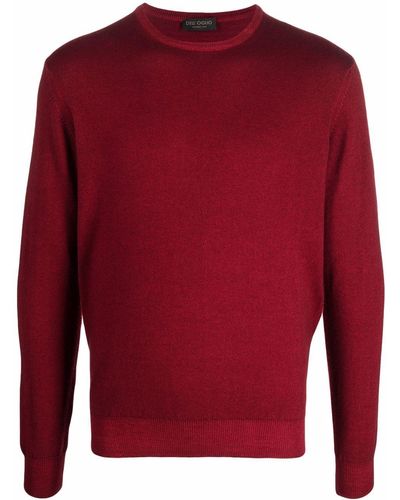 Dell'Oglio Crew-neck Rib-trimmed Sweater - Red