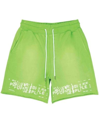 Purple Brand Shorts Met Logoprint - Groen