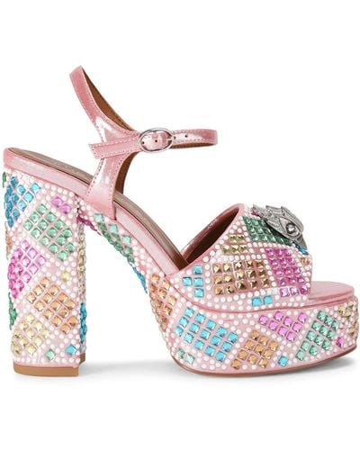 Kurt Geiger Kensington 125mm Crystal-embellished Sandals - Pink