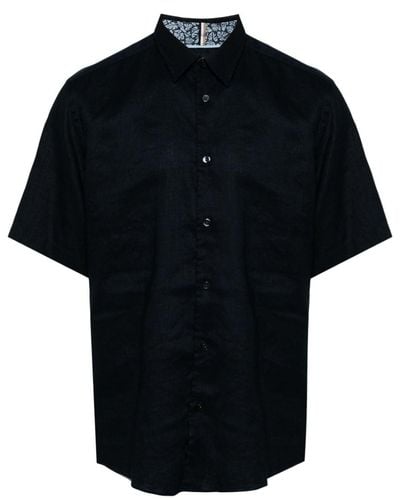 BOSS Classic-collar Short-sleeved Shirt - Black