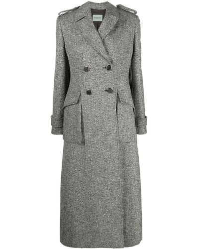DURAZZI MILANO Double-breasted Wool Duster Coat - Gray