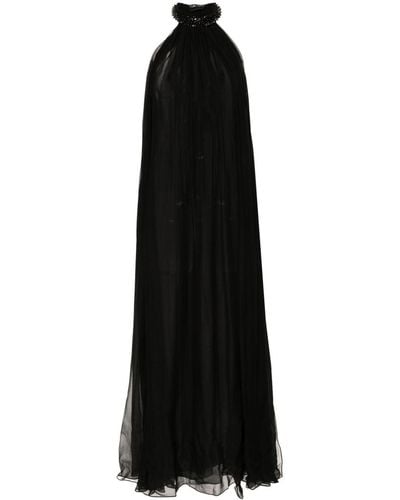 Tom Ford Crystal-embellished Maxi Silk Dress - Black