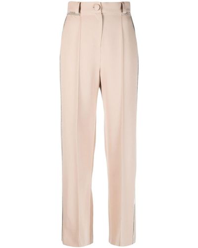 Loulou Crystal-embellished Straight-leg Trousers - Natural