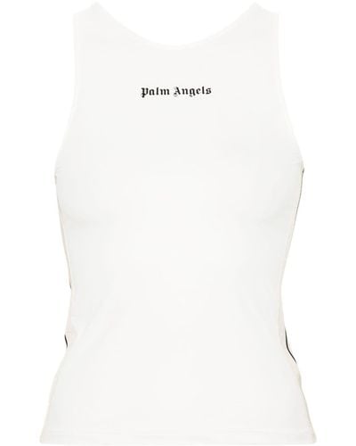 Palm Angels Top sportivo con stampa - Bianco