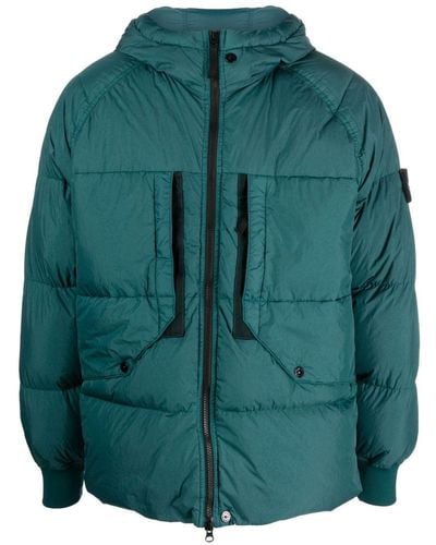 Stone Island Compass-patch Padded Jacket - Green