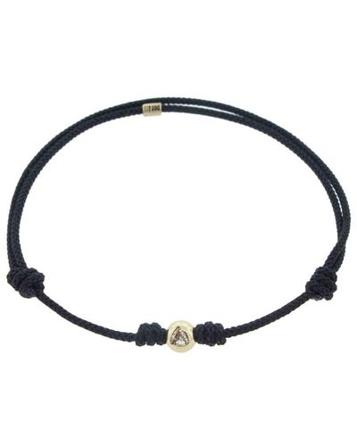 Luis Morais 14kt Yellow Gold Diamond Cord Bracelet - Black