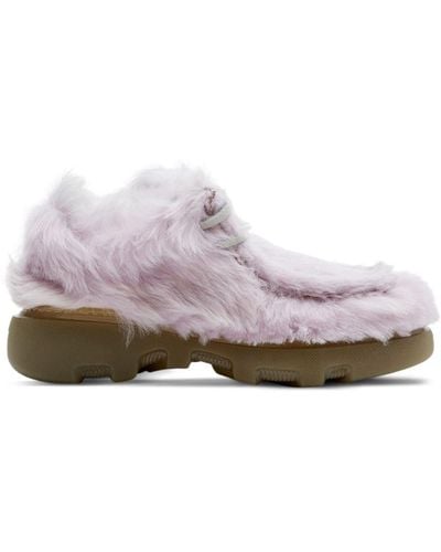 Burberry Shearling Creeper Shoes - Purple