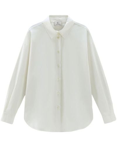 Woolrich Cotton Poplin Long-sleeve Shirt - White
