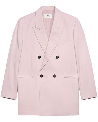 Ami Paris Oversize Double-breasted Blazer - Pink
