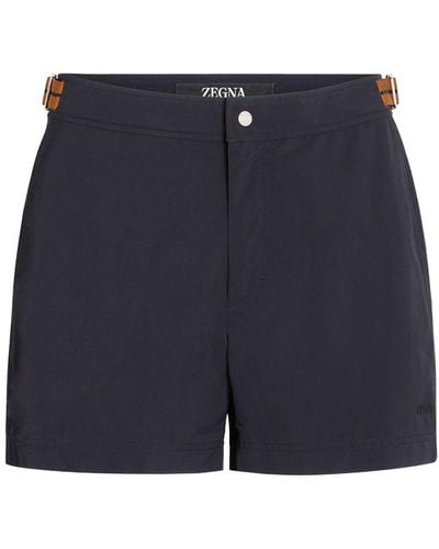 Zegna 232 Road Brand Mark Swim Shorts - Blue