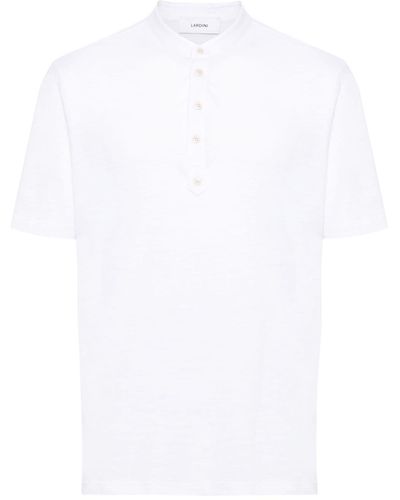 Lardini Mock-neck Linen T-shirt - White