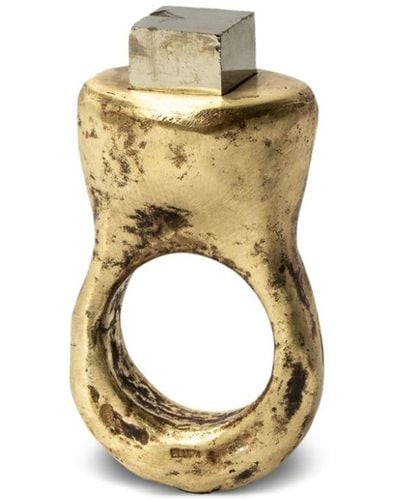 Parts Of 4 Giant Roman Brass Ring - Metallic